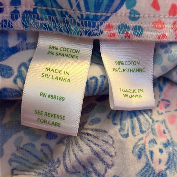 Lilly Pulitzer Athletic Shorts Blue and Pink Vibrant Design - Picture 3 of 6